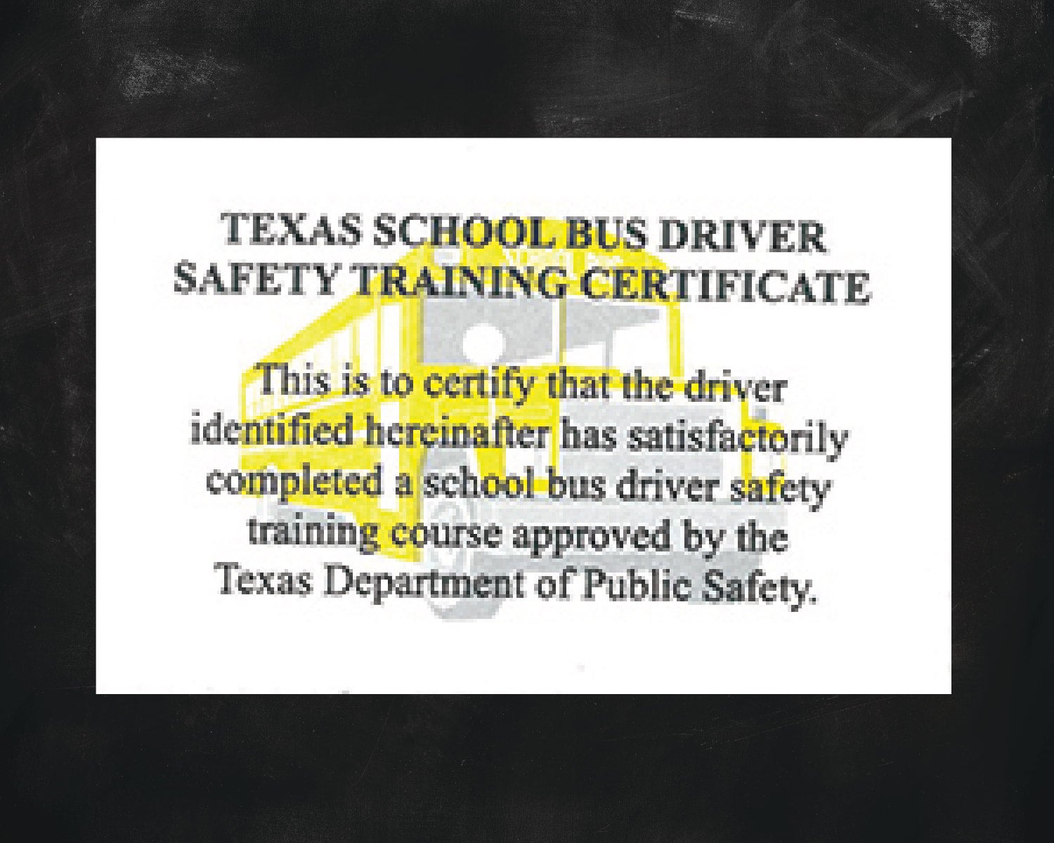 School Bus Driver Duplicate Certification Card (612) | Region 6 